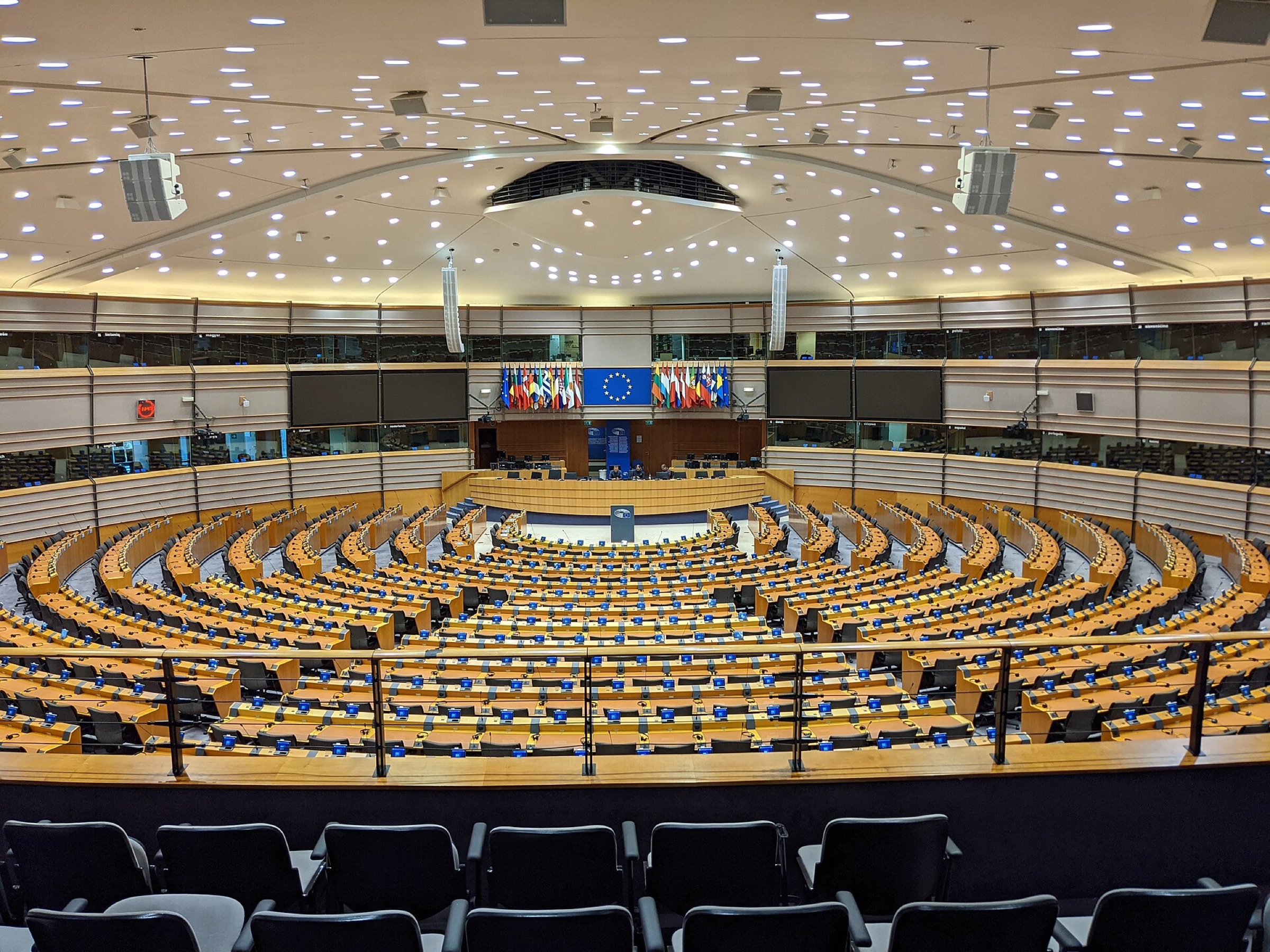 Plenarsaal des Europäischen Parlaments in Brüssel.